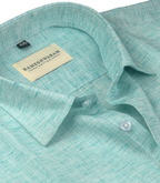 Pescora Italian Linen Seafoam Green For Men Shirt