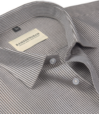 Corporate 100% Luxury Cotton Brown Micro-Stripe Men Shirt