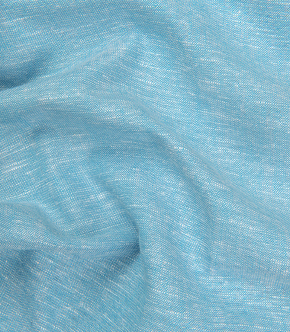 Velmora Luxurious Linen Aqua Blue For Men Shirt