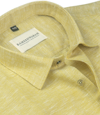 Velmora Luxurious Linen Butter Yellow For Men Shirt
