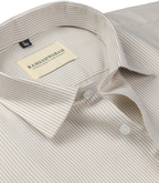 Corporate 100% Luxury Cotton Light Yellow Lining Formal For Men Shirt