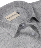 Pescora Italian Linen Ask Grey For Men Shirt