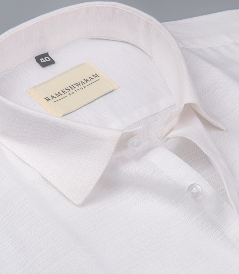 Classic Linene Bright White For Men Shirt