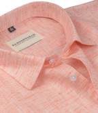Pescora Italian Linen Salmon Peach For Men Shirt