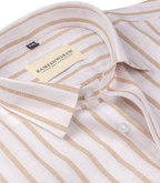 Positano Luxurious Beige And White-stripe Normal For Men Shirt