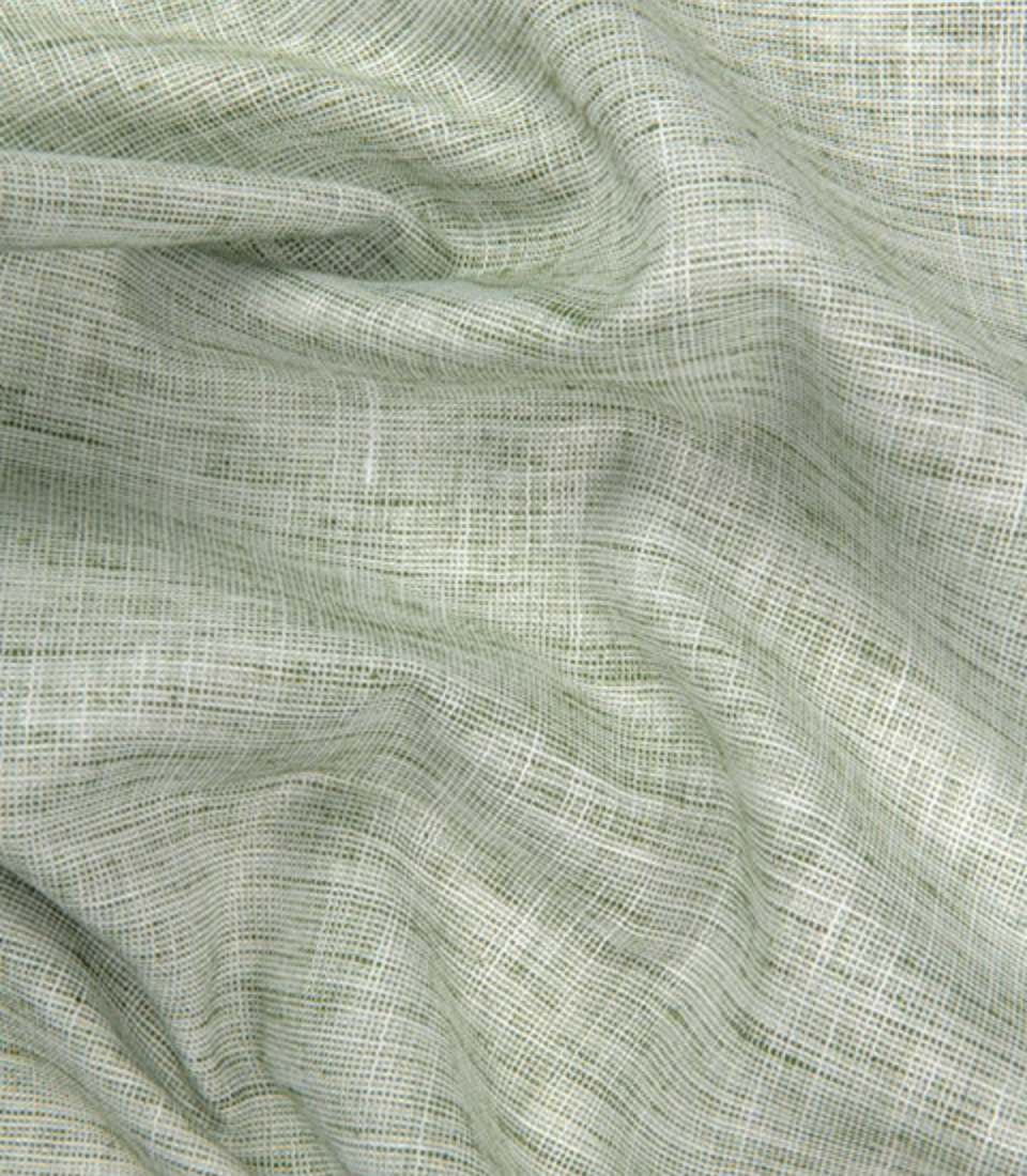 Pescora Italian Linen White Dark Green For Men Shirt