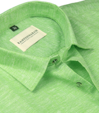 Velmora Luxurious Linen Lime Green For Men Shirt