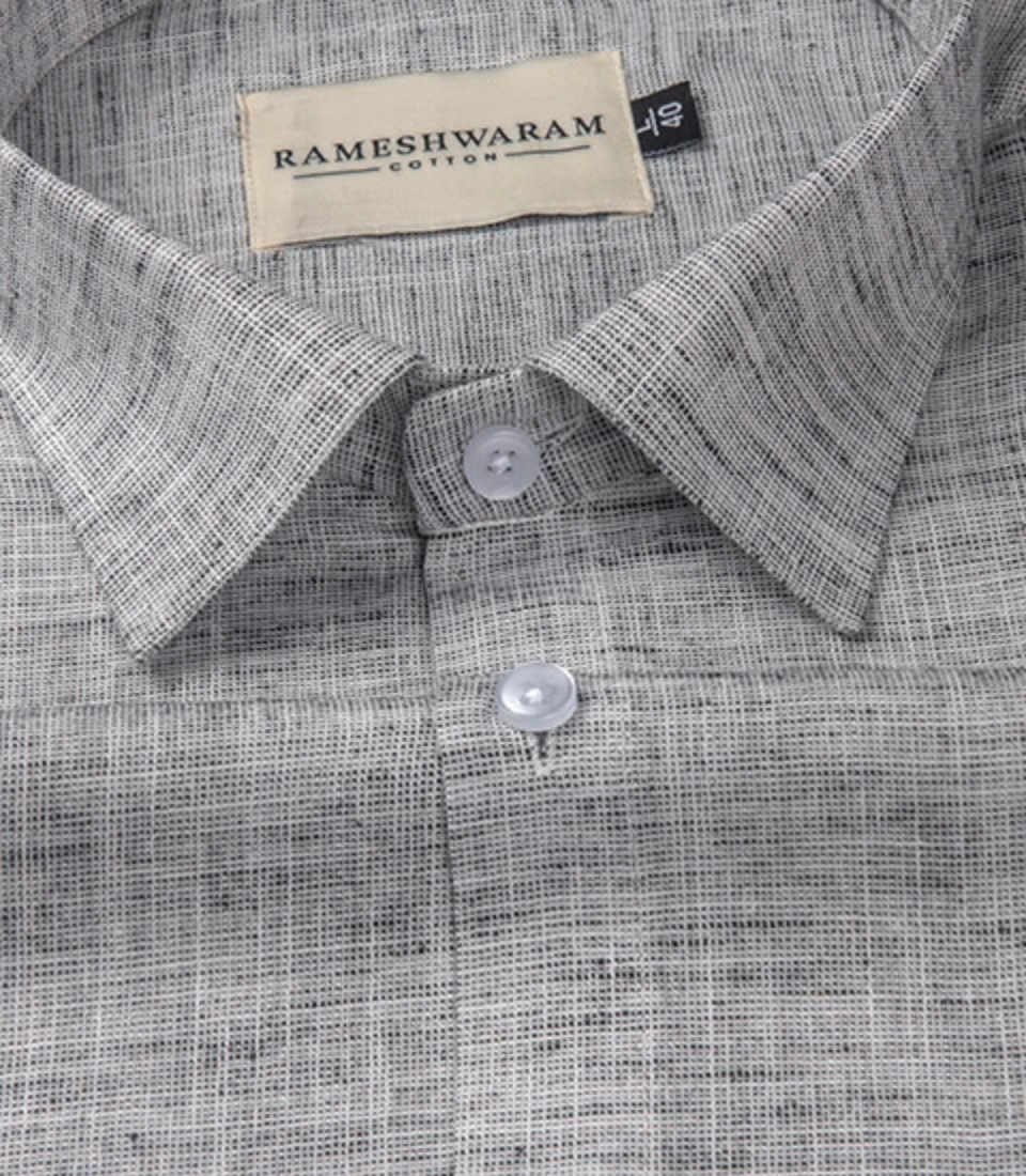 Pescora Italian Linen Ask Grey For Men Shirt