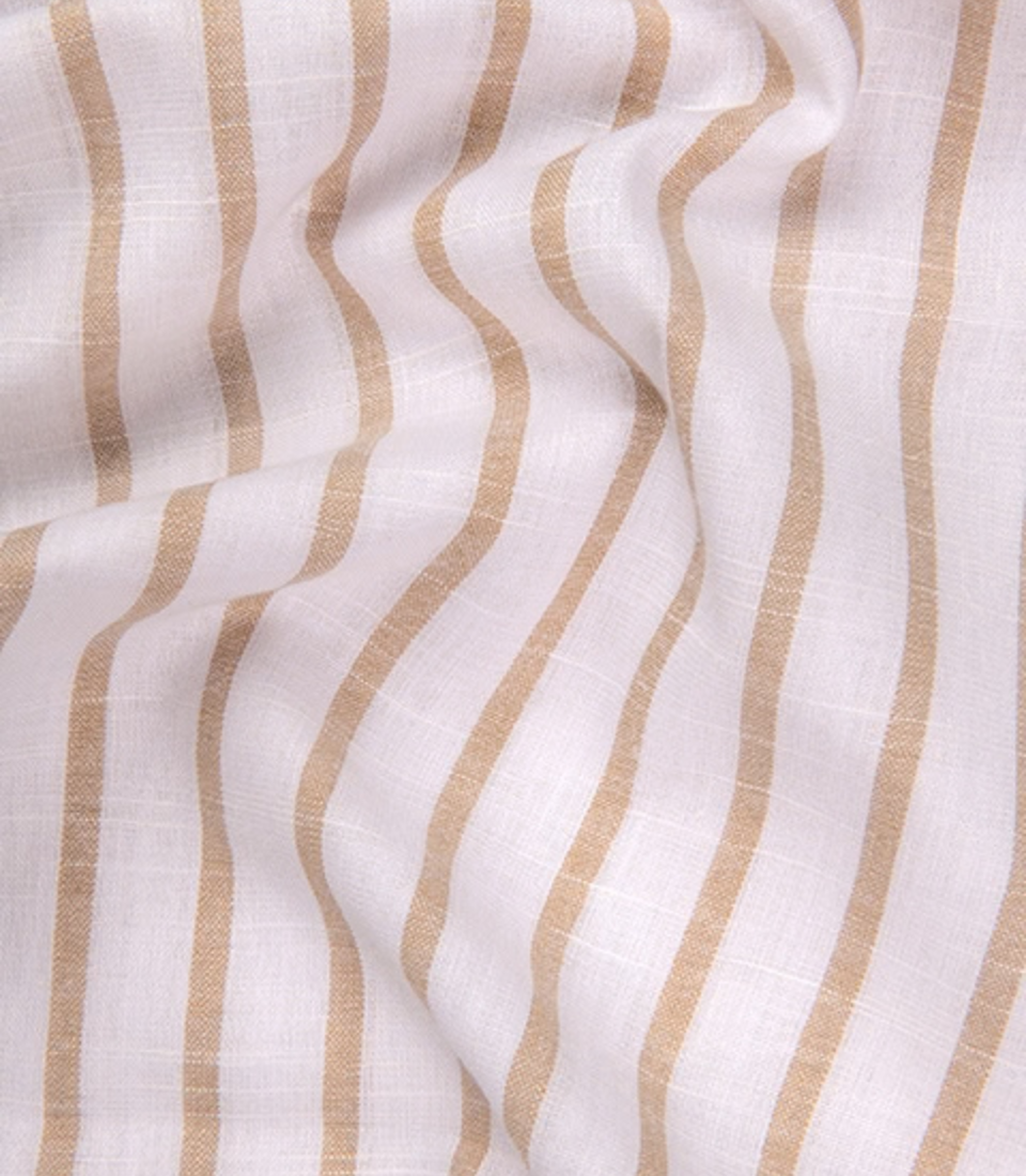 Positano Luxurious Beige And White-stripe Normal For Men Shirt