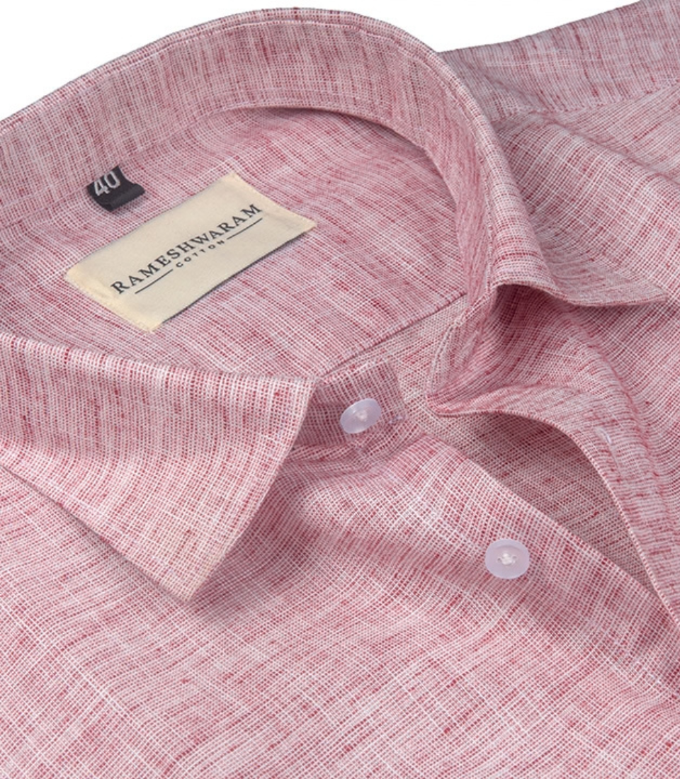 Pescora Italian Linen Dusty Rose For Men Shirt