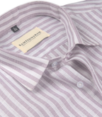 Positano Luxurious Linen Cotton Soft Almond-stripe For Men Shirt