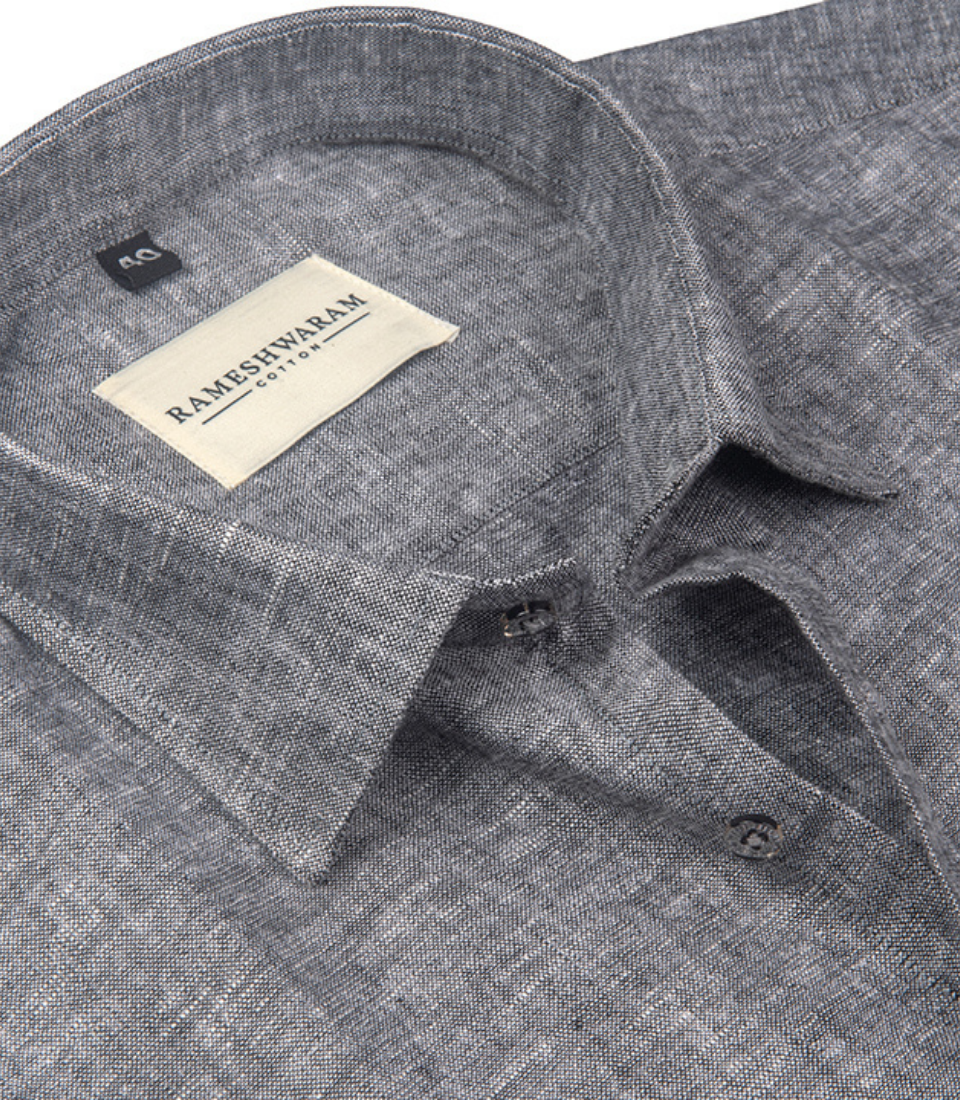 Velmora Luxurious Linen Fuscous Grey For Men Shirt