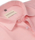Corporate 100% Luxury Cotton Light Orange Lining Formal For Men Shirt