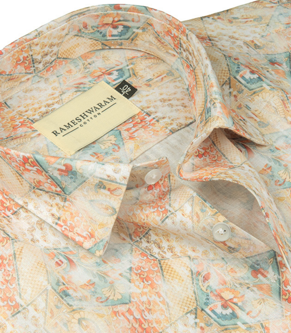 Premium Printed Cotton Multicolour For Men Shirt