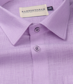 Cotton Linen Blend Light Lavender For Men Shirt