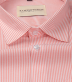 Corporate 100% Luxury Cotton Light Orange Lining Formal For Men Shirt