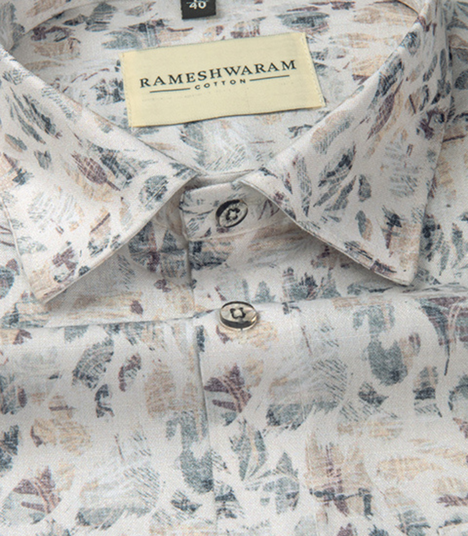 Premium Printed Cotton Rust Brown Soft For Men Shirt