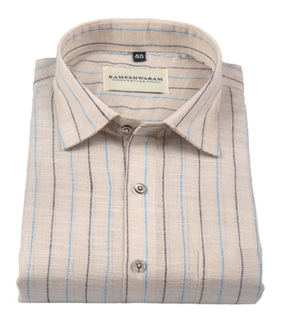Azure stripes Tan Cream For Men Shirt