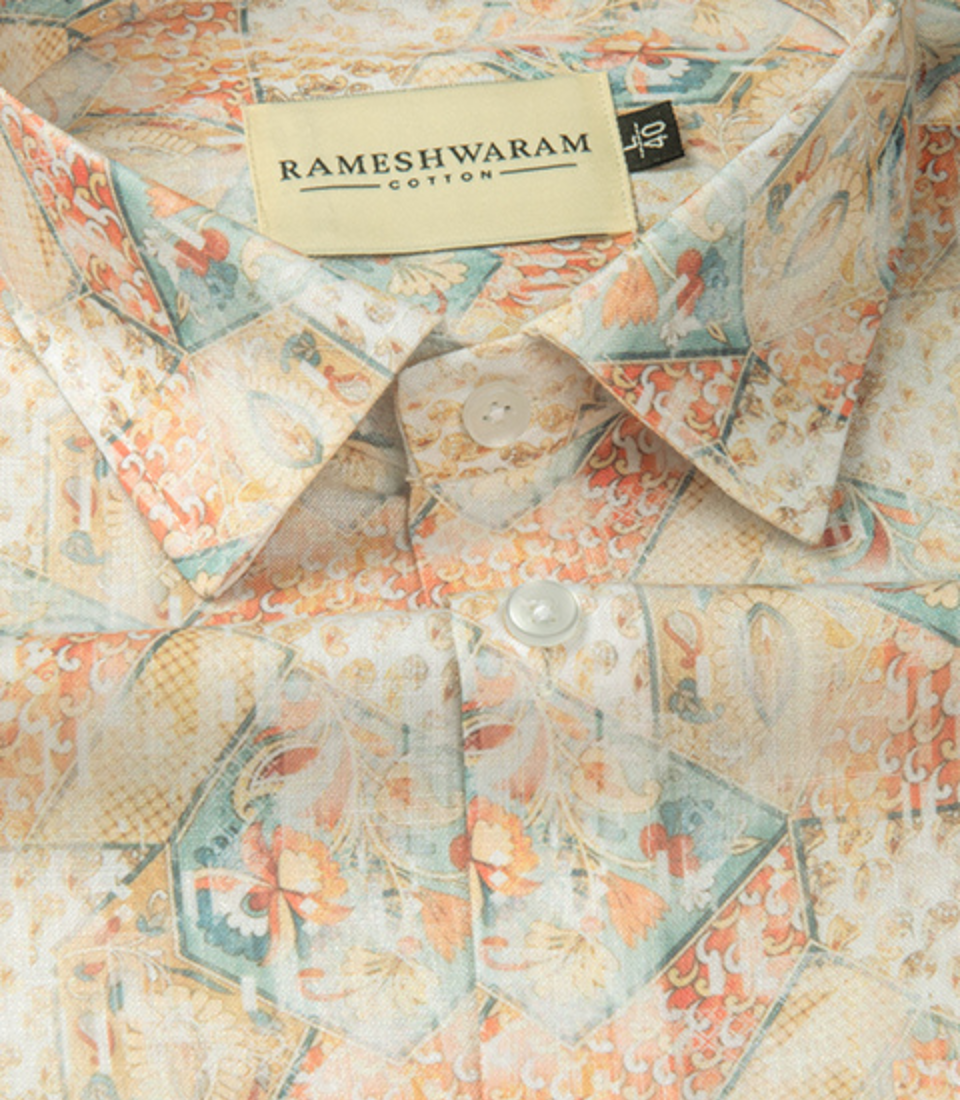 Premium Printed Cotton Multicolour For Men Shirt