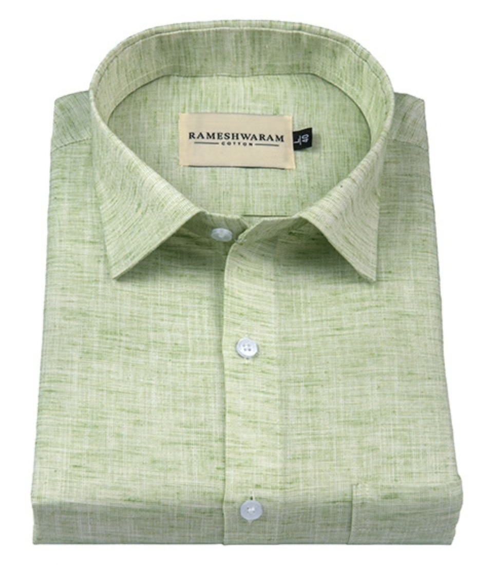 Pescora Italian Linen Green Light For Men Shirt