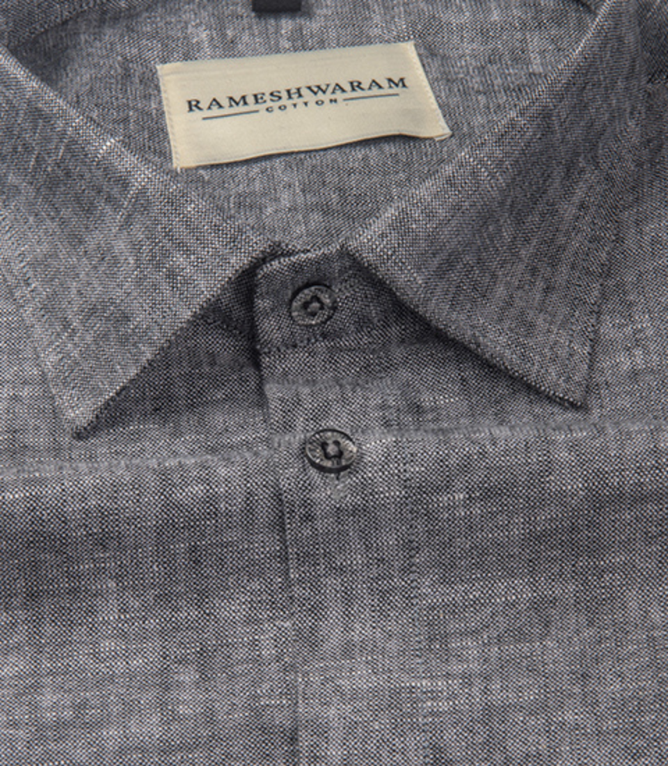 Velmora Luxurious Linen Fuscous Grey For Men Shirt