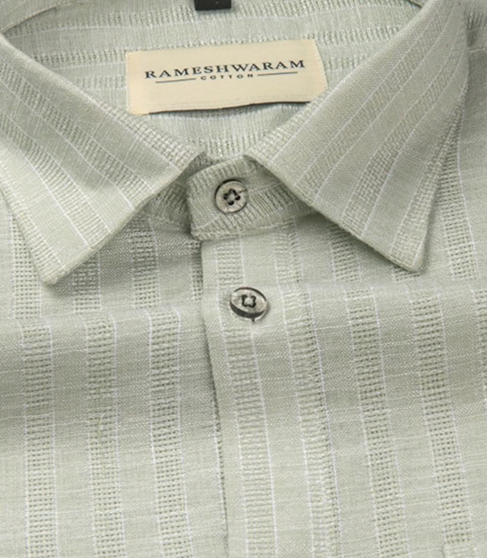 Azure Stripes Light Pastel Green For Men Shirt