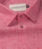 Velmora Luxurious Linen Heather Red For Men Shirt