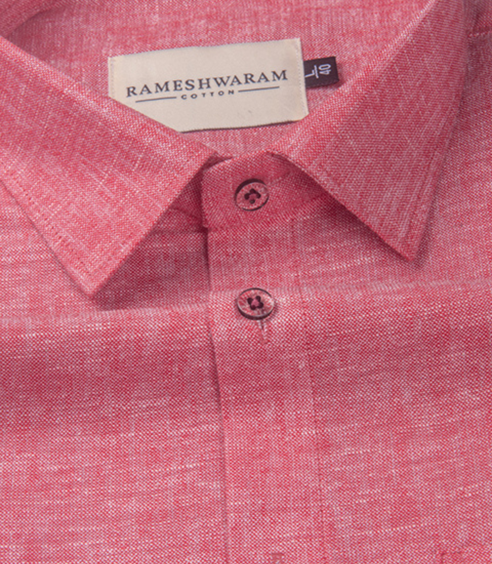 Velmora Luxurious Linen Heather Red For Men Shirt