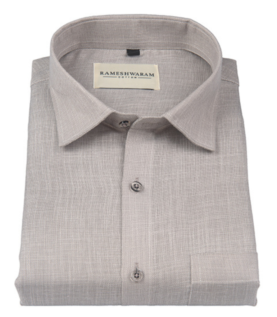 Cotton Linen Blend Beige Light For Men Shirt