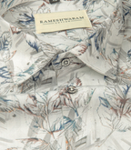 Premium Printed Cotton Glier Grey Off White For Men Shirt