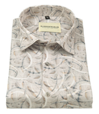 Premium Printed Cotton Oatmeal Multicolour For Men Shirt