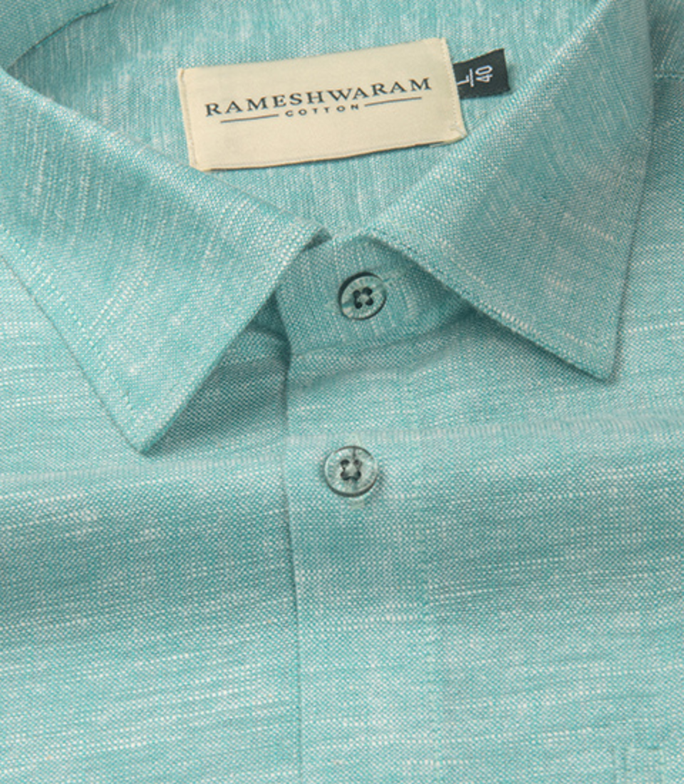 Velmora Luxurious Linen Seafoam Green For Men Shirt