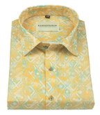 Premium Printed Cotton Mustard Yellow For Men Shirt