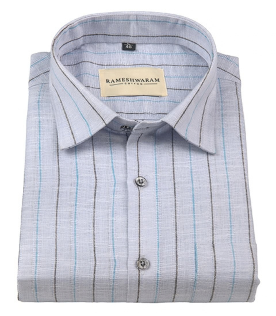 Azure Stripes Pinstripe For Men Shirt
