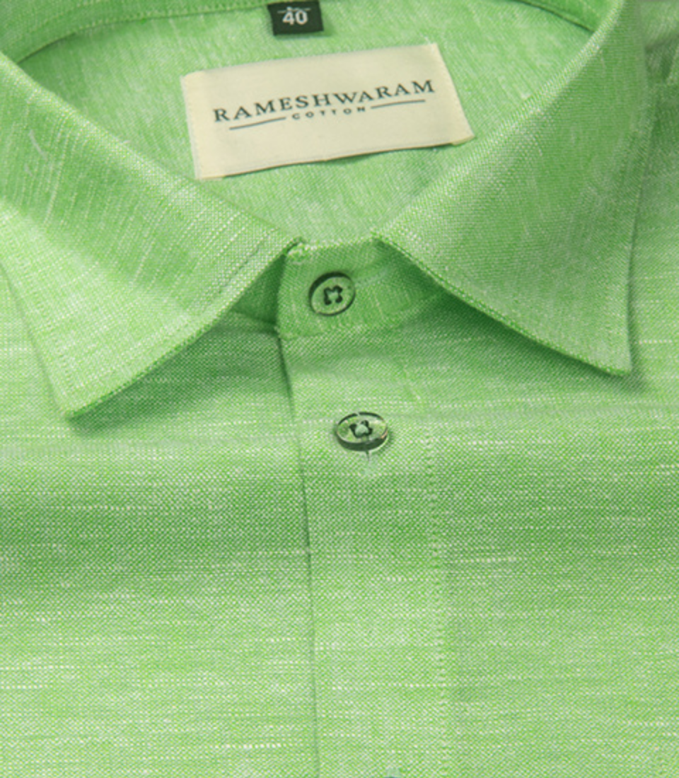 Velmora Luxurious Linen Lime Green For Men Shirt