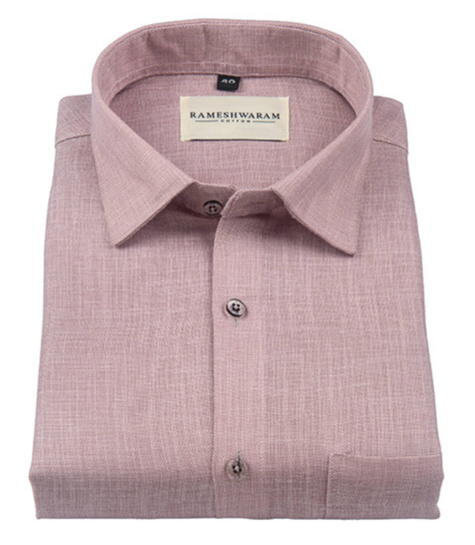 Cotton Linen Blend Unic Light Pink For Men Shirt