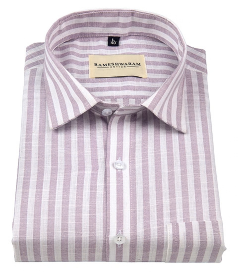 Positano Luxurious Linen Cotton Soft Almond-stripe For Men Shirt
