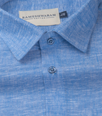Velmora Luxurious Linen Vibrant Blue Formal For Men Shirt