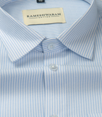 Corporate 100% Luxury Cotton Light Blue Lining Formal For Men Shirt