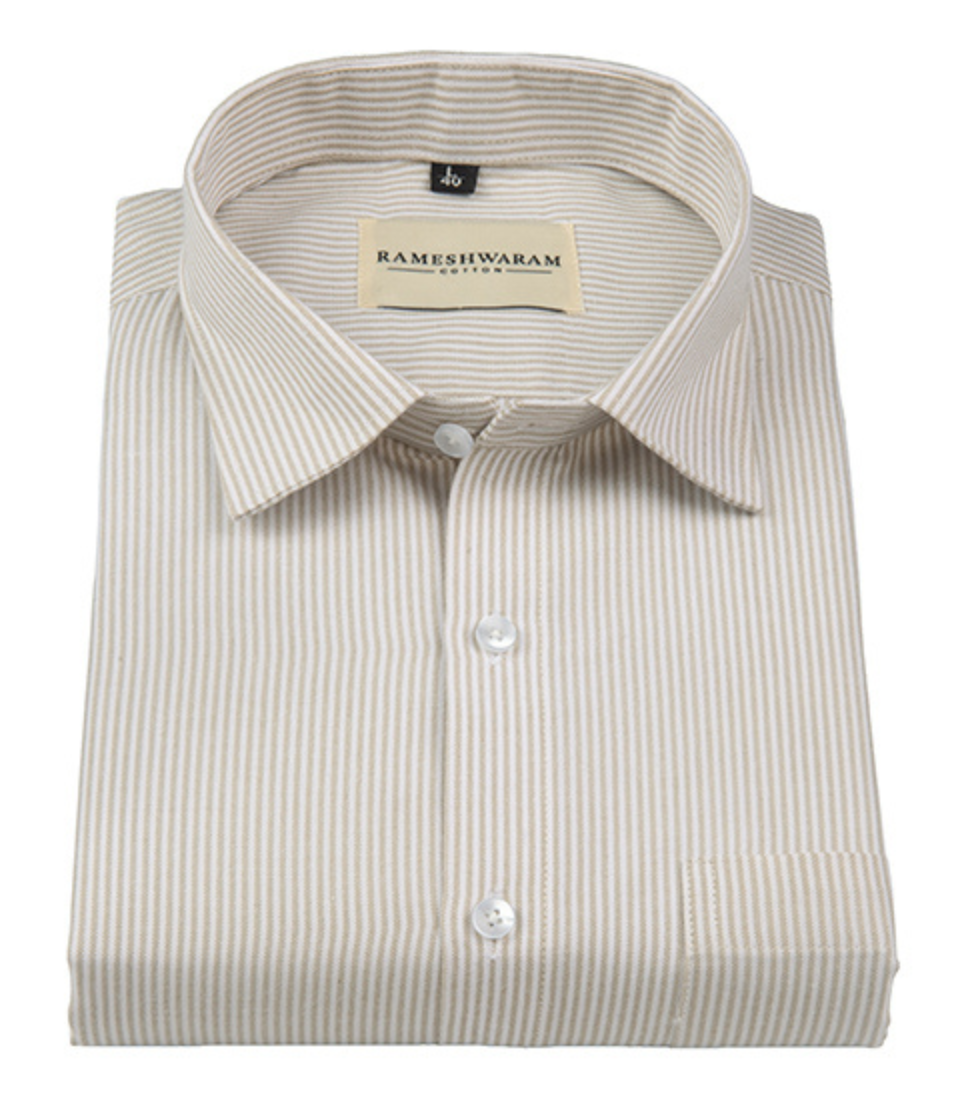 Corporate 100% Luxury Cotton Light Yellow Lining Formal For Men Shirt