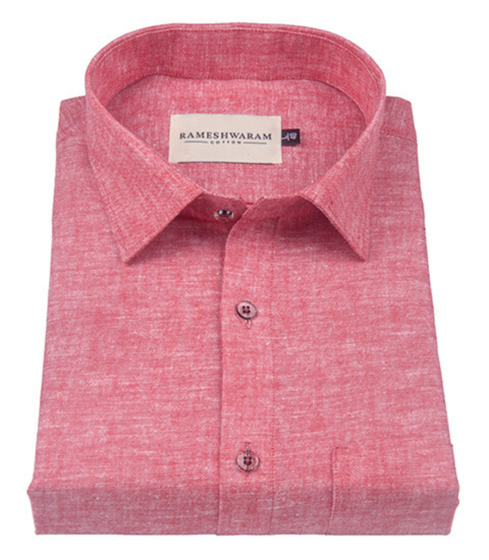 Velmora Luxurious Linen Heather Red For Men Shirt