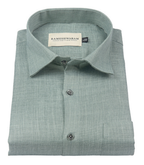 Cotton Linen Blend Moss Green For Men Shirt