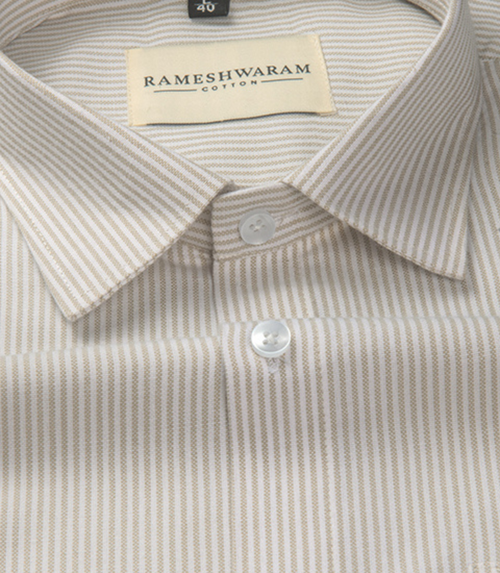 Corporate 100% Luxury Cotton Light Yellow Lining Formal For Men Shirt