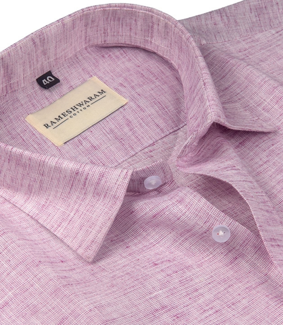 Pescora Italian Linen Blush Pink For Men Shirt