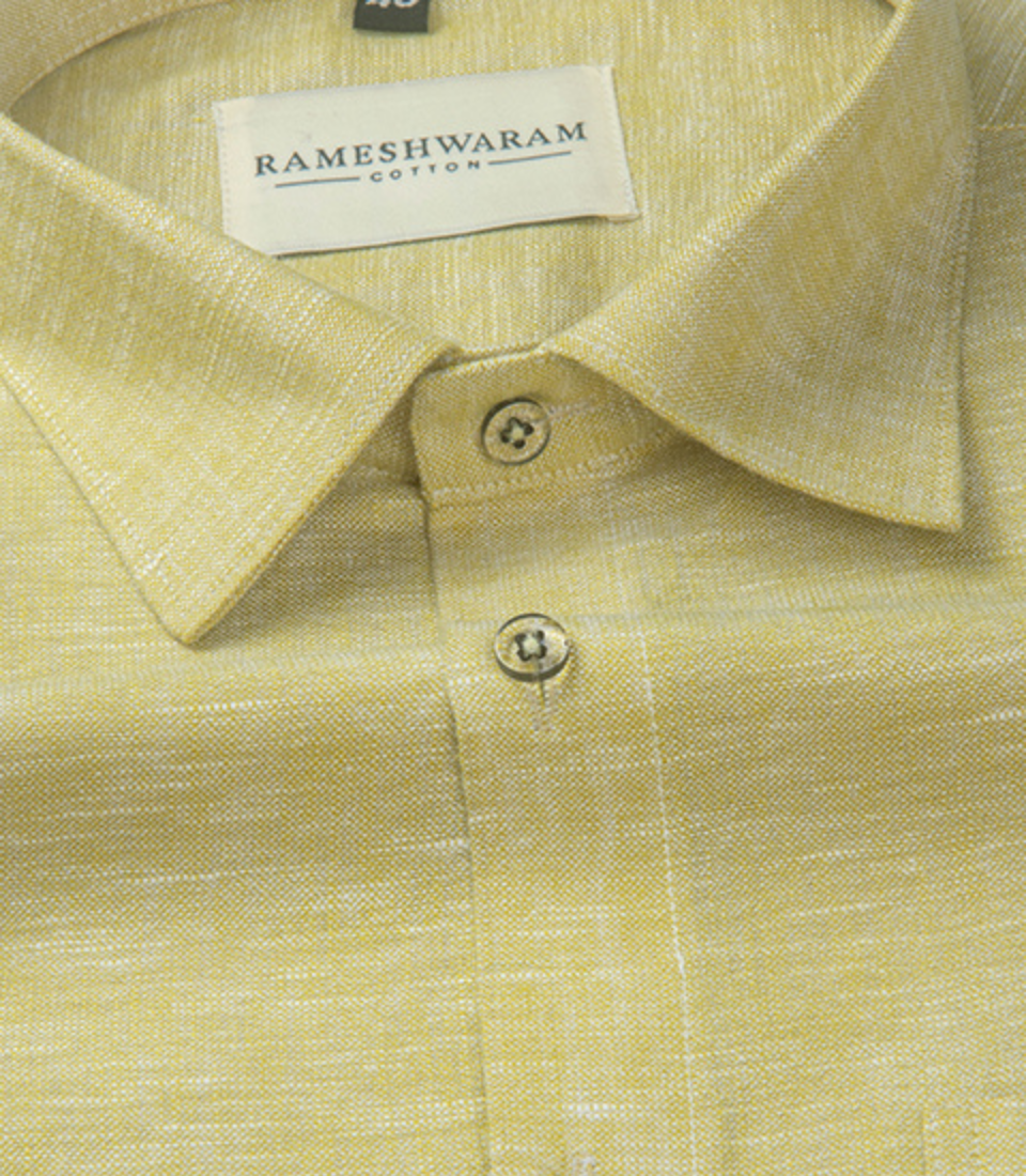 Velmora Luxurious Linen Butter Yellow For Men Shirt