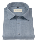 Cotton Linen Blend Spelled Gray For Men Shirt