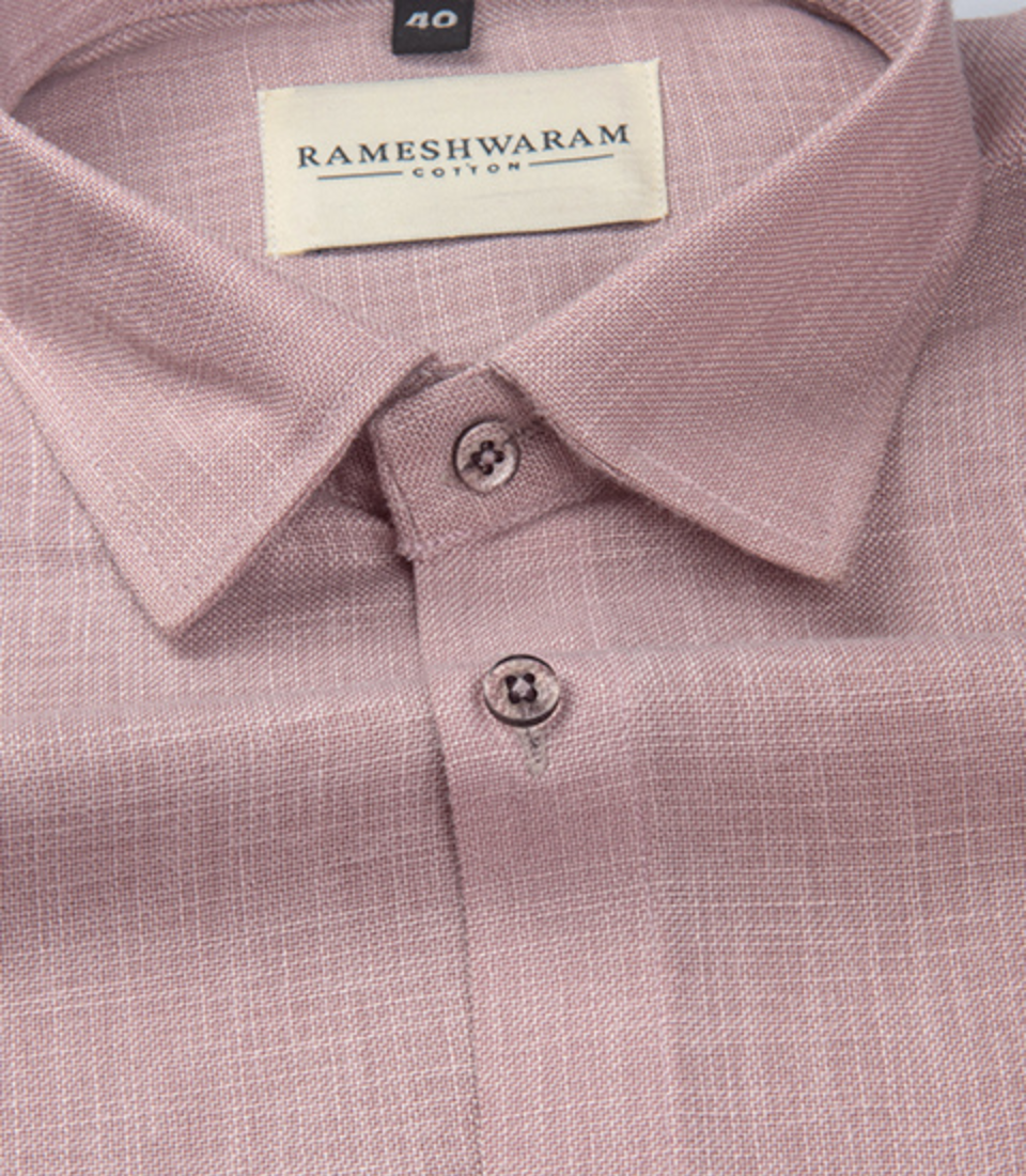 Cotton Linen Blend Unic Light Pink For Men Shirt