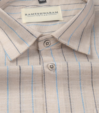 Azure stripes Tan Cream For Men Shirt