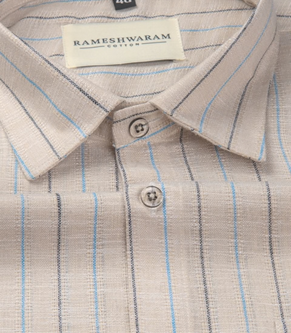 Azure stripes Tan Cream For Men Shirt