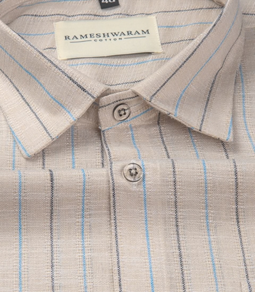 Azure stripes Tan Cream For Men Shirt